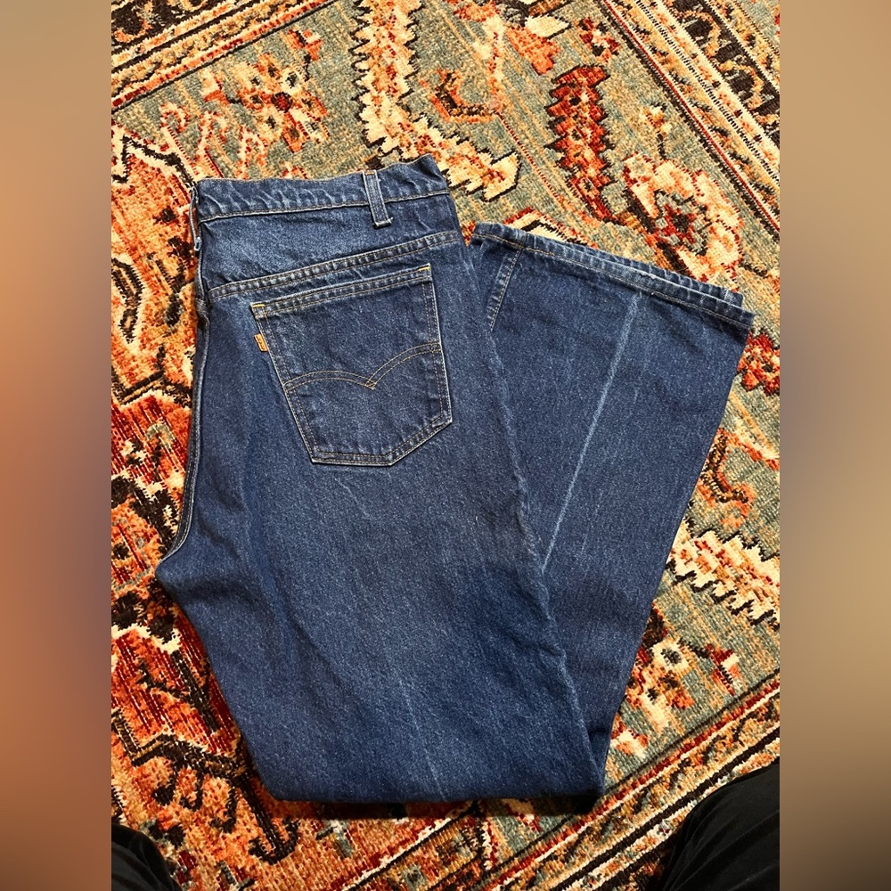 Levis Orange Tab 575 Flare Bell Bottom Jeans 38 (35)X 32 Vintage Great Condition - Picture 9 of 14